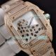 Iced Out Cartier Santos 100 Swiss Replica Watch Rose Gold Diamonds  (4)_th.jpg